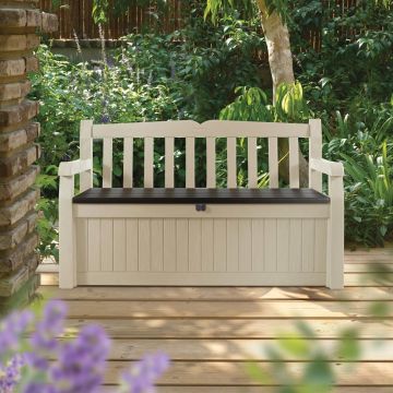 Coffre - banc de jardin résine Bogota 265L Beige Coffre - banc de jardin résine Bogota 265L Beige