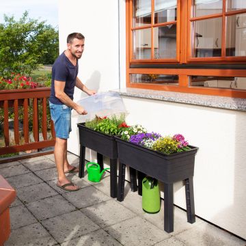 Carré potager Urban sur pieds avec mini-serre Carré potager Urban sur pieds avec mini-serre